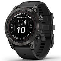 Смарт-часы Garmin Fenix 7 Pro Sapphire Solar Edition Carbon Grey DLC Titanium with Black Band 010-02777-11