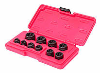 Набір головок для пошкоджених гайок 10 од. 1545 JTC