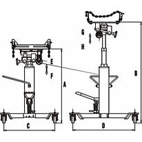 Стійка трансмісійна телескопічна 500 кг TJ510 JTC