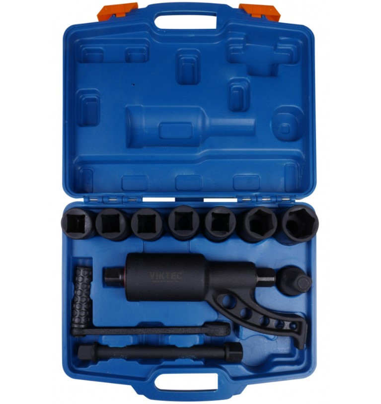 Ключ редукторний 1", 1:64, 4800 Нм із набором головок 24-38 мм VT14025 VIKTEC, фото 1