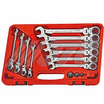 Набір ріжково-накидних ключів із тріскачкою шарнірних 13 од. 5520 JTC