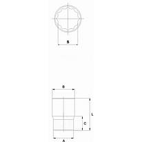 Головка торцева 24 мм 12 г. 3/4" 65324 JTC
