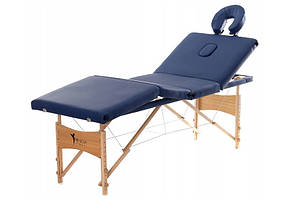 Масажний стіл Atlas Sport синій складаний дерев'яний