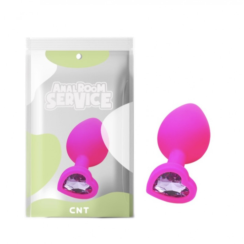 Силіконова анальна пробка з фіолетовим каменем Love Rose Diamond Plug Medium Bomba💣