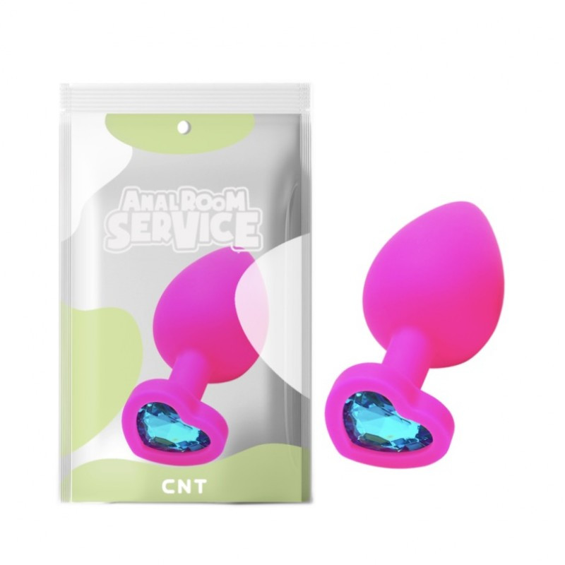 Силіконова анальна пробка з блакитним каменем Love Rose Diamond Plug Large Bomba💣