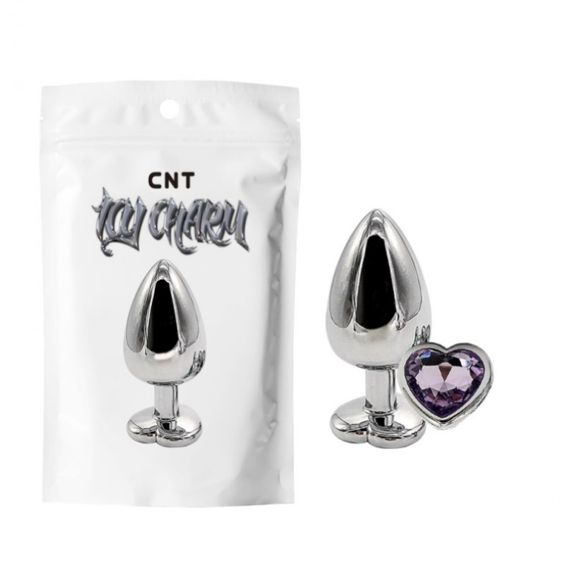 Анальний корок з фіолетовим кристалом Heart Gem Metal Plug Bomba💣