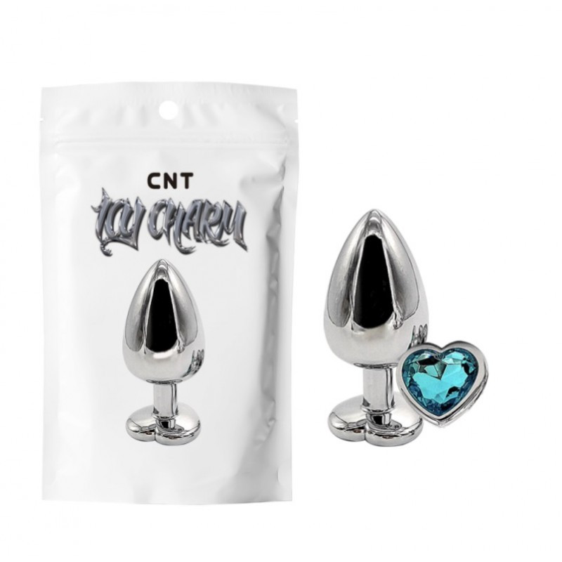 Анальна пробка з блакитним кристалом Heart Gem Metal Plug Bomba💣