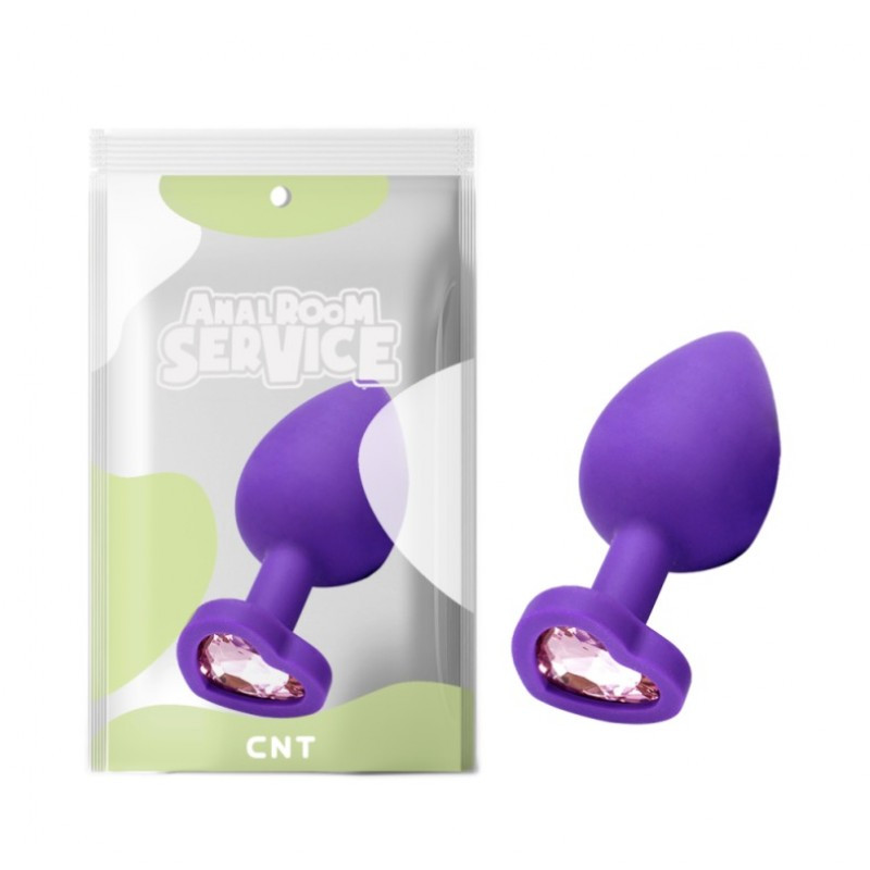Силіконова натільна пробка з рожевим кристалом Love Purple Diamond Plug Large Bomba💣
