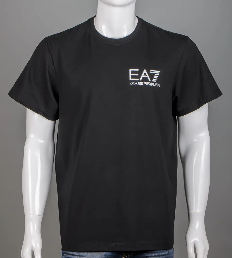 Футболка 100% Х/Б супер-батал EA7 Armani 4155сб (Уп.2шт 5XL,6XL), Чорний