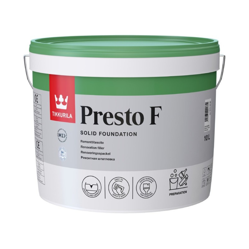 Tikkurila Presto F - ремонтна шпаклівка для інтер'єрних робіт, 3 л