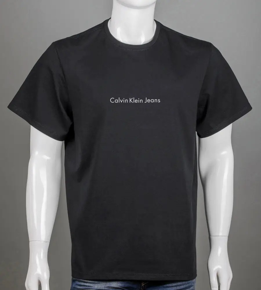 Футболка 100% Х/Б супер-батал Calvin Klein Jeans 4310сб (Уп.2шт 5XL,6XL), Чорний