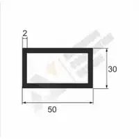 Алюминиевая труба 50х30х2 мм (R4) - анодированная (06-0310)
