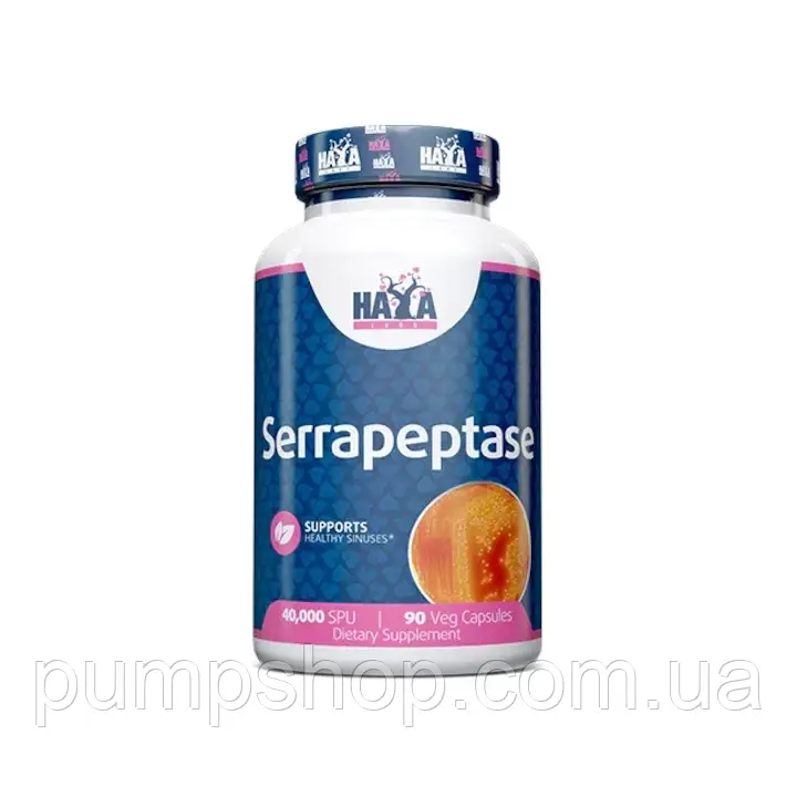 Серрапептаза, протеолітичний фермент Haya Labs Serrapeptase 40,000 SPUs 90 капс.