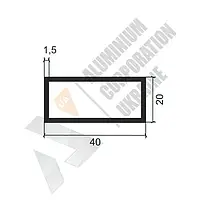Алюминиевая труба 40х20х1,5 мм - анодированная (06-0213)