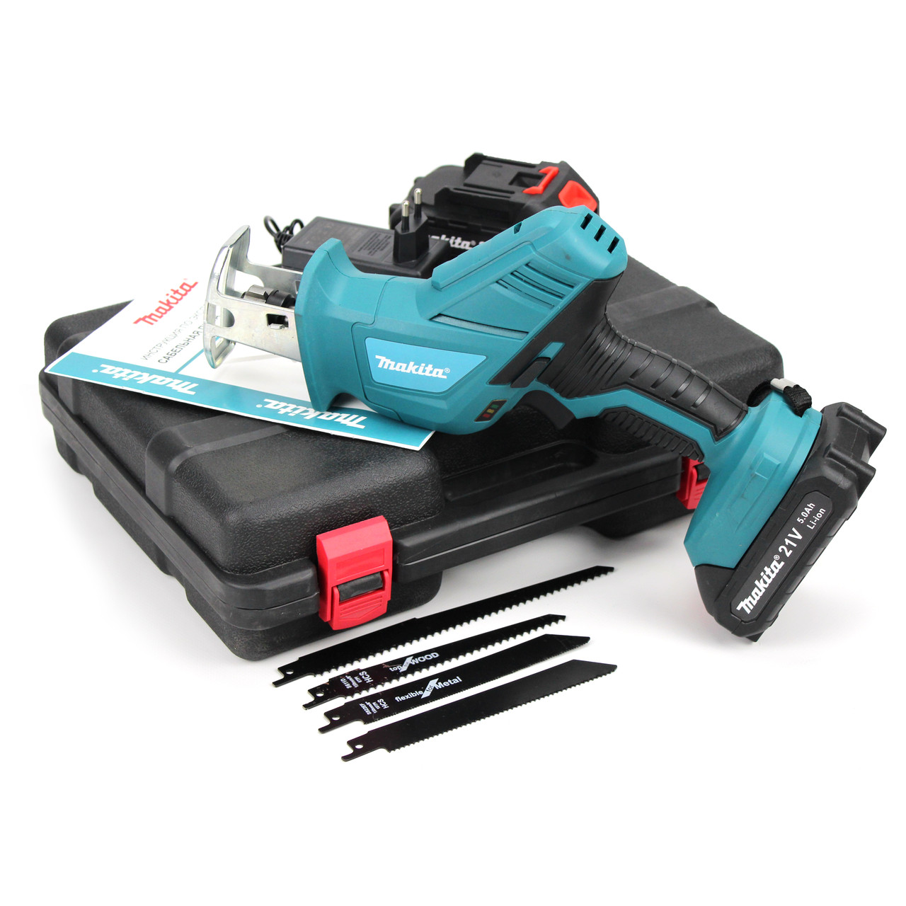 Акумуляторна сабельна пилка Makita JR-180 (18V 4.0Ah). АКБ ножівка Макіта