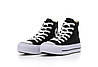 Кеди жіночі Converse All Star High black взуття Конверс високі чорно-білі на платформі високій підошві молодіжні, фото 5