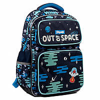 Шкільний рюкзак 1 вересня для хлопчика, одне відділення, фронтальні кишені, розмір 40*29*14см синій Out Of
