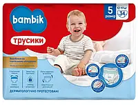 Подгузники-трусики детские одноразовые Bambik размер 5 12 -17 кг 34 шт