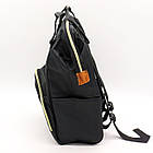 Сумка рюкзак для мам 20 л (42х21х27 см) з термо відділенням, Чорна / Містка батьківська сумка, фото 8