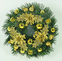 Вінок новорічний прикрашений 0422G, фото 4