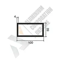 Алюминиевая труба 100х50х4 мм - без покрытия (05-0735)