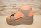 Босоніжки жіночі бежеві на танкетці Б1520, фото 6