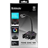 Мікрофон для стримінгу та онлайн-ігор Defender Tone GMC 100 USB LED (кабель 1.5м) Чорний, фото 5