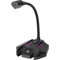 Мікрофон для стримінгу та онлайн-ігор Defender Tone GMC 100 USB LED (кабель 1.5м) Чорний, фото 2