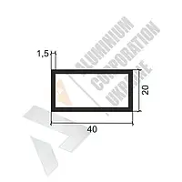 Алюминиевая труба 40х20х1,5 мм - без покрытия (05-0213)
