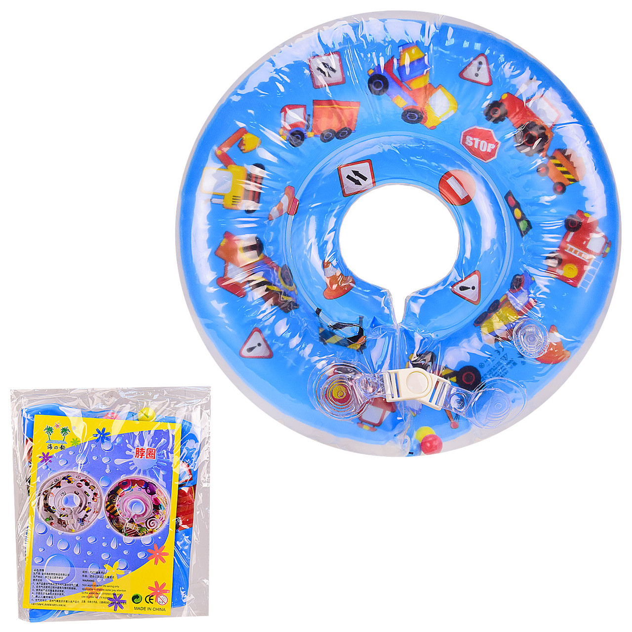 Круг на шию R2012 (80 шт.) "Машинки" для плавання малюків у ванній, р-р паковання — 20*25 см, р-р іграшки — 37 см ⁶
