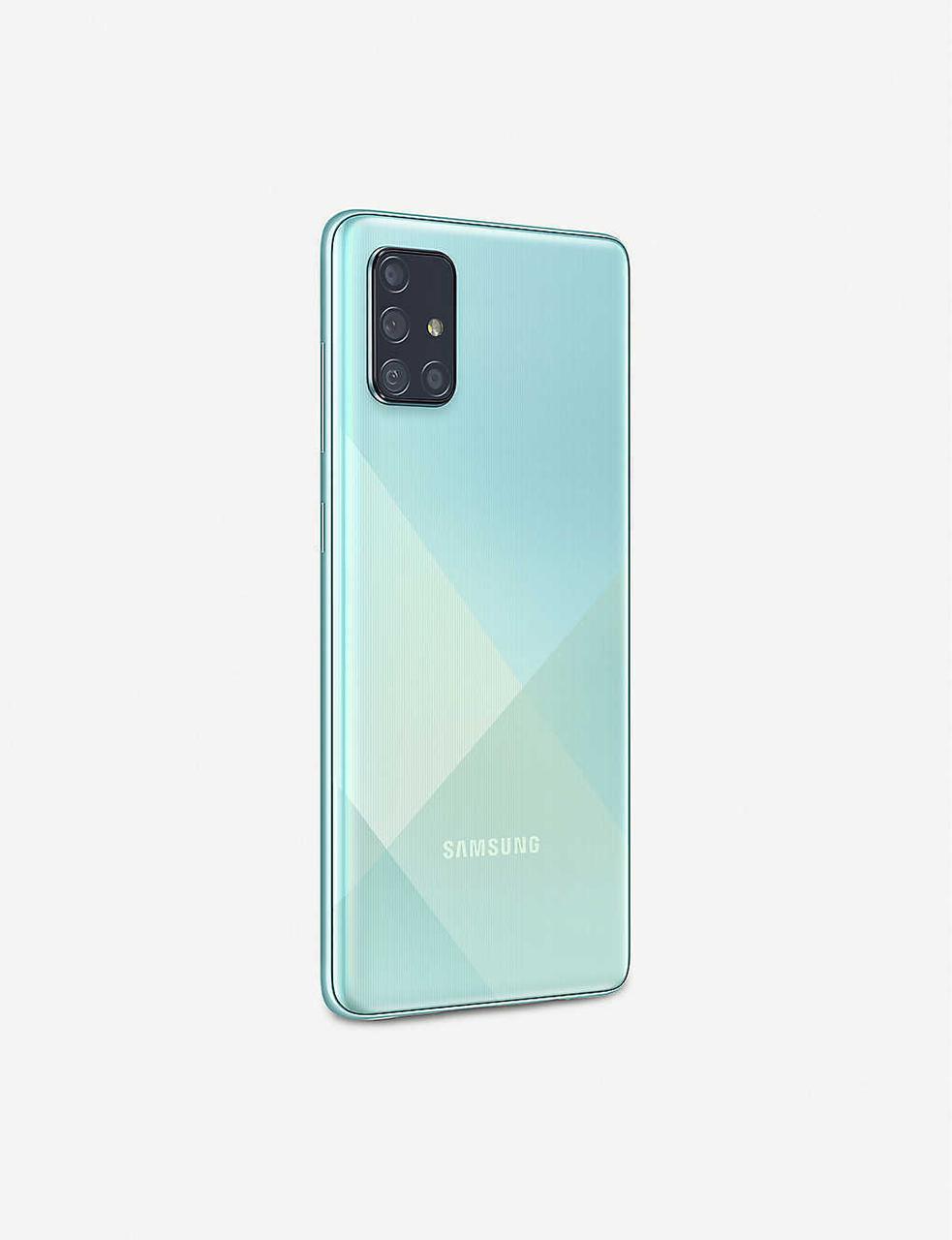 Купить Задняя крышка Samsung A715F Galaxy A71 голубая, со стеклом ...