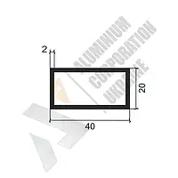 Алюминиевая труба 40х20х2 мм - без покрытия (05-0220)