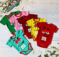Яркие цветные боди футболочки для мальчиков и девочек, 1-12 месяцев