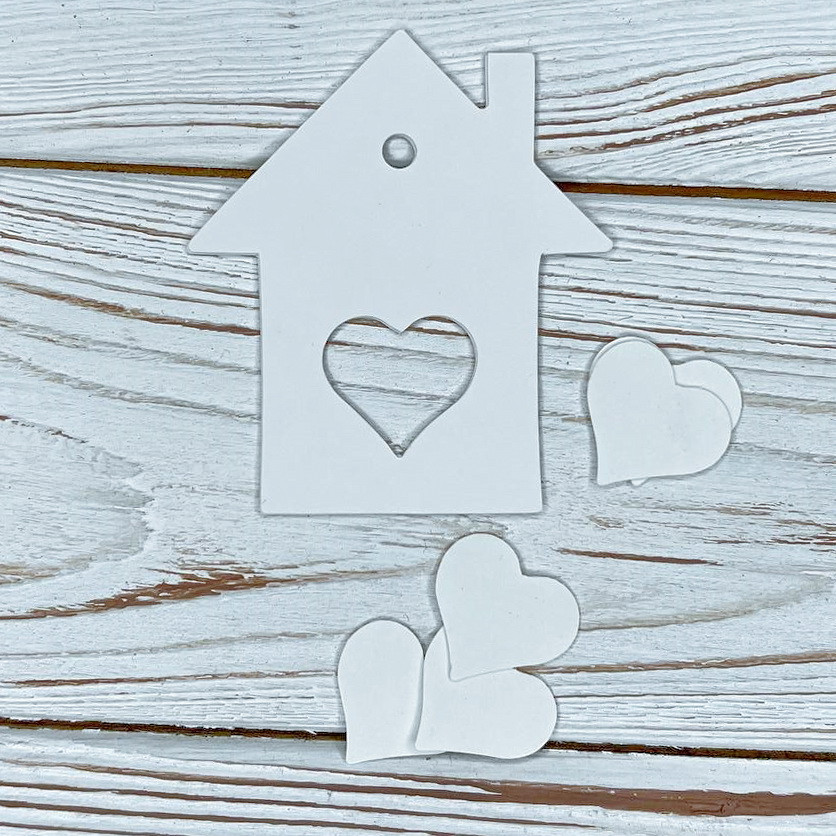 *100шт* / Бірка-Будиночок / 65х70мм / Біла