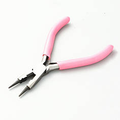 Круглогубці - для виготовлення біжутерії, 13 см, рожеві