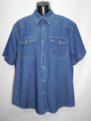 Чоловіча джинсова сорочка з коротким рукавом Mative оригінал р.52-54 (001КР) (тільки в зазначеному розмірі,