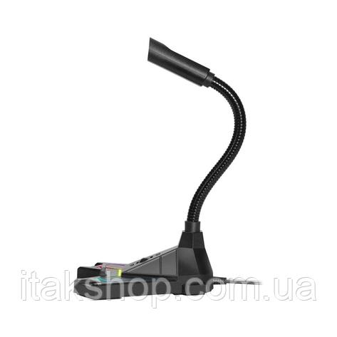 Дротовий мікрофон для ПК Defender Pitch GMC 200 3.5мм LED (кабель 1.5м) Чорний, фото 2