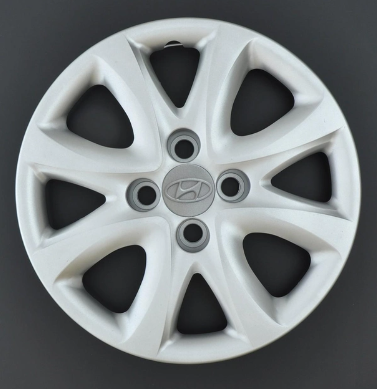 Автомобільні ковпаки модельні Hyundai R14 під болти Розбовтування 4х100 4 шт./1уп Сріблястий (KG-10043), фото 1