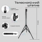 Набір для блогера 5 в 1 кільцева лампа 30 см зі штативом на 1м селфи кільце кільцевої світло, фото 4