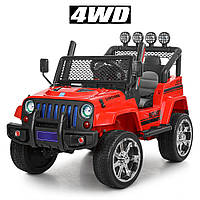 Детский электромобиль ДЖИП Jeep (4 мотора по 45W, 2аккум, MP3, FM) Bambi M 3237EBLR-3 Красный