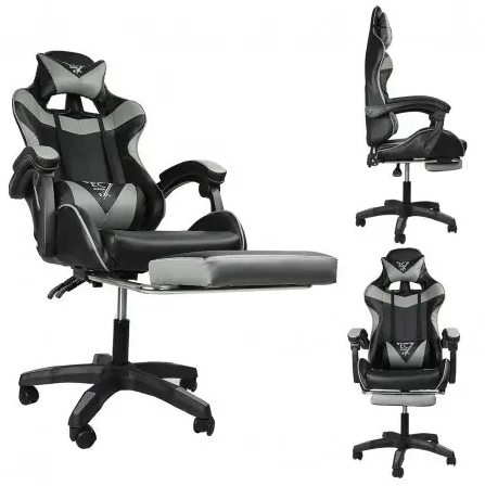 Игровое Кресло с Подставкой для Ног EC GAMING Vecotti GT Компьютерное Игровое Кресло до 120 кг Черное - Серое - фото 4 - id-p1891855280
