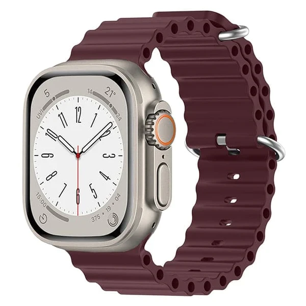 Силіконовий ремінець Silicone Strap Ocean для Apple Watch Burgundi • 42/44/45/49mm