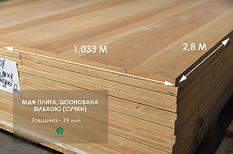 Стінова панель ВІЛЬХА (ЯДРО) 19 мм 2,80х1,033 м