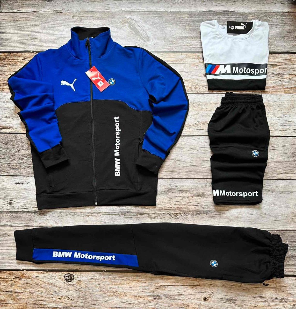 Комплект чоловічий Bmw motorsport спортивний костюм шорти футболка весняний осінній літній Бмв синій