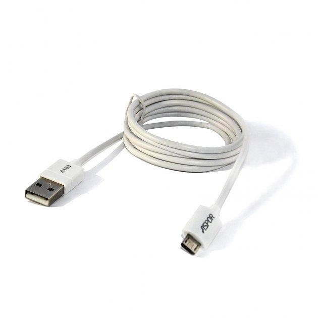 USB кабель Aspor A103 Micro Econom пак 2.1A/1.2м- білий