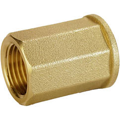 Муфта латунна 3/4″ВР х 3/4″ВР штампована восьмигранна А0352А VA (000026910)