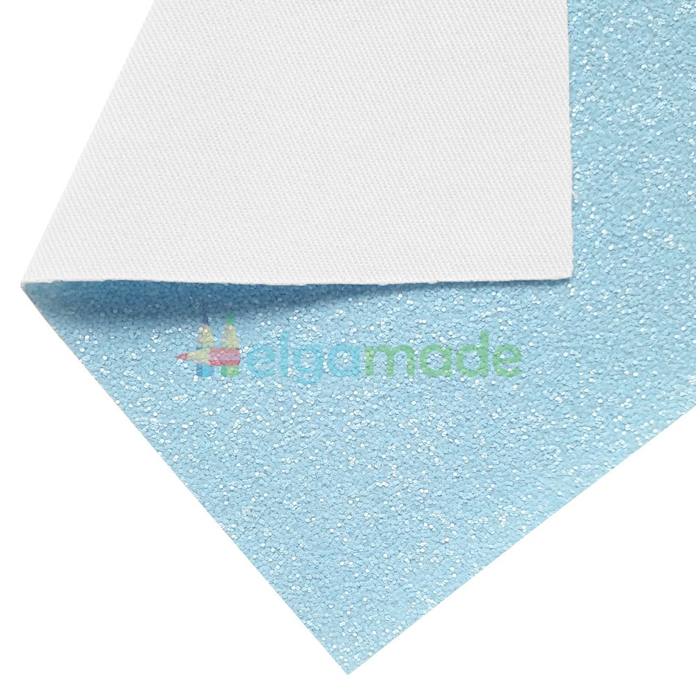 Кожзам Candy з матовими блискітками СВІТЛО-БЛАКИТНИЙ, 20x27 см, Китай, фото 1