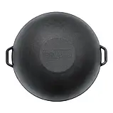 Чавунна сковорода WOK 8 л "Brizoll" з кришкою - сковорідкою гриль, фото 6