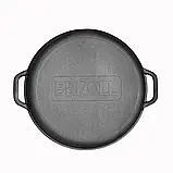 Чавунна сковорода WOK 8 л "Brizoll" з кришкою - сковорідкою гриль, фото 4