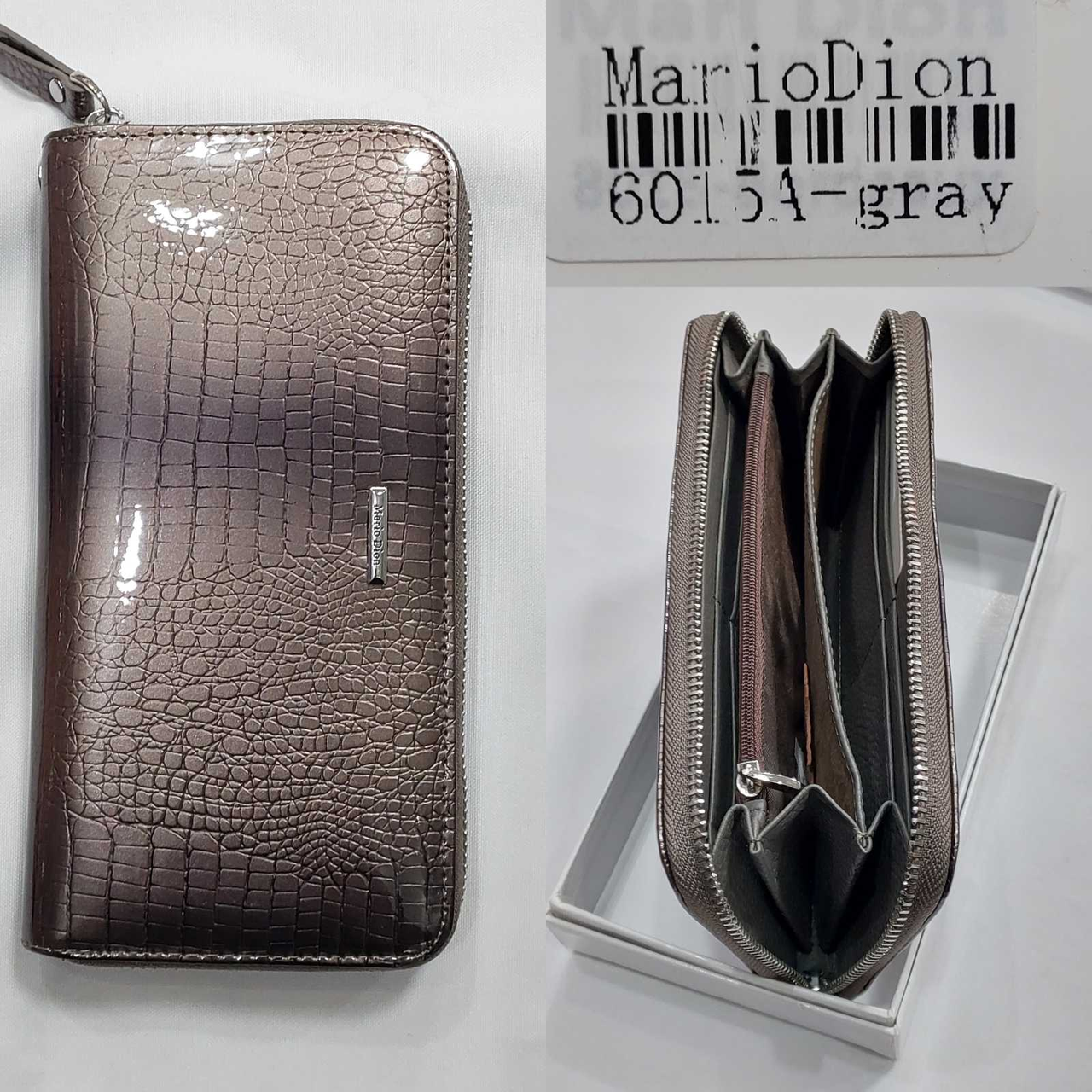 Жіночий лаковий шкіряний гаманець на змійці Mario Dion гуртом/роздріб